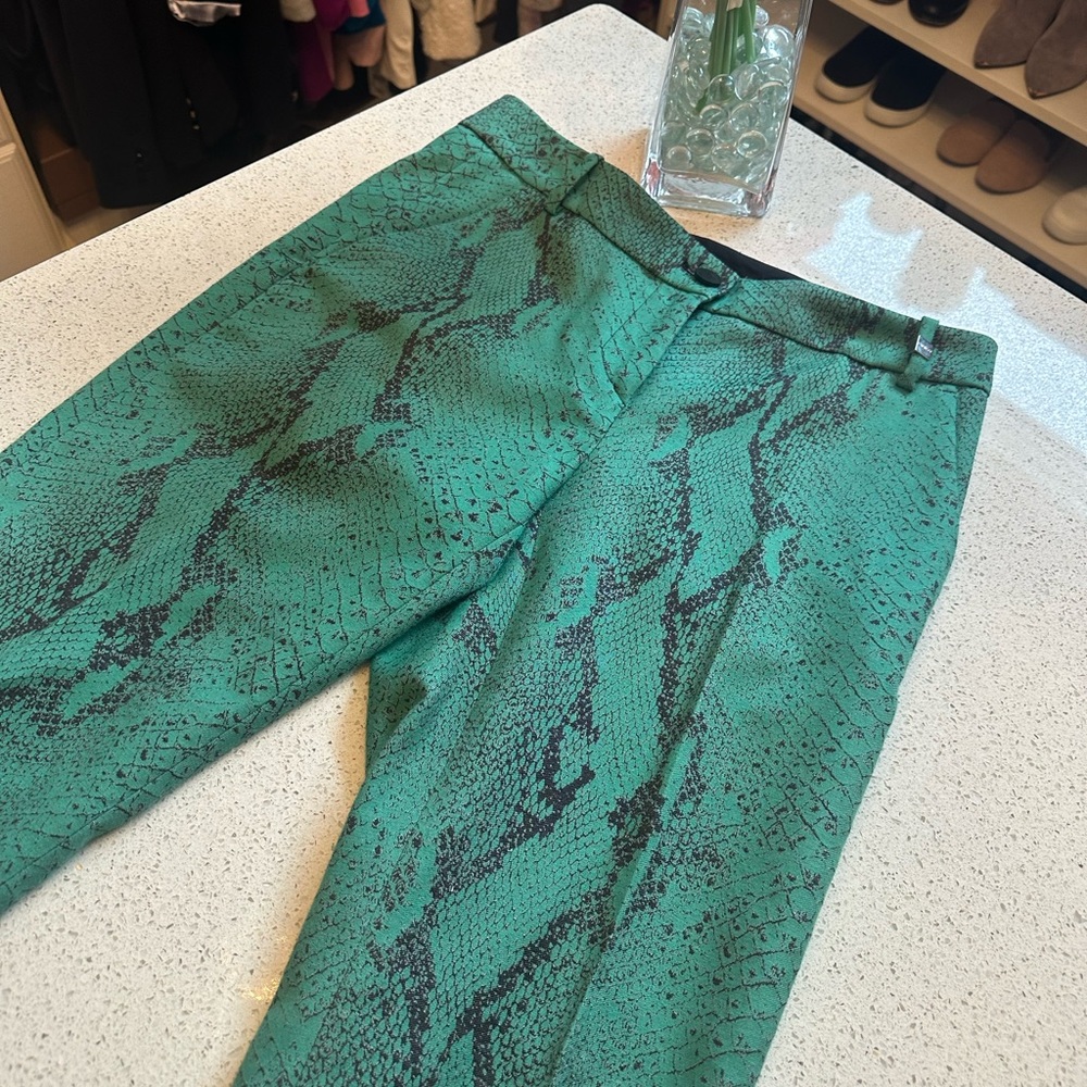 Pinko Python Print Cropped Pants Sz 6 - image 5